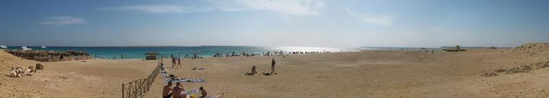 A sandy beach on Giftun Island in the Red Sea