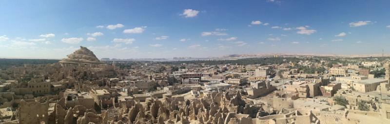 Siwa town and the mud-brick ruins of the Shali fortress