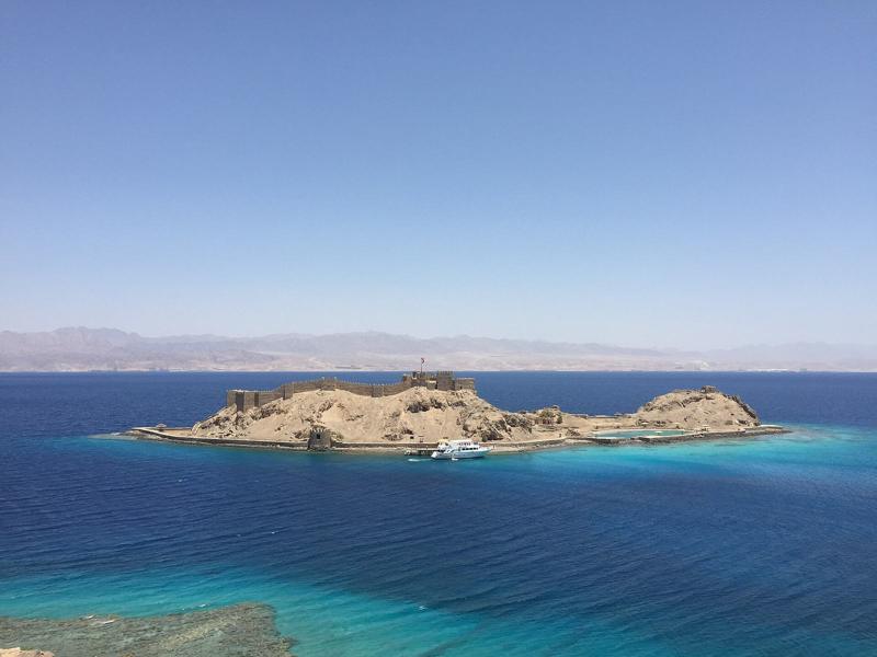 Pharaoh's Island and its castle in the Gulf of Aqaba, off Taba